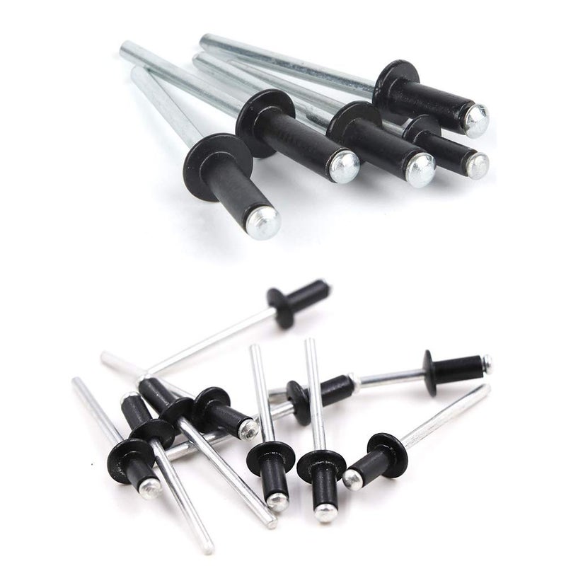 ISPINNER 100pcs 1/8" x 1/2" Aluminum Blind Rivets, 3.2 x 12.7mm Pop Rivets, Pack of 100 (Black) - Image 3